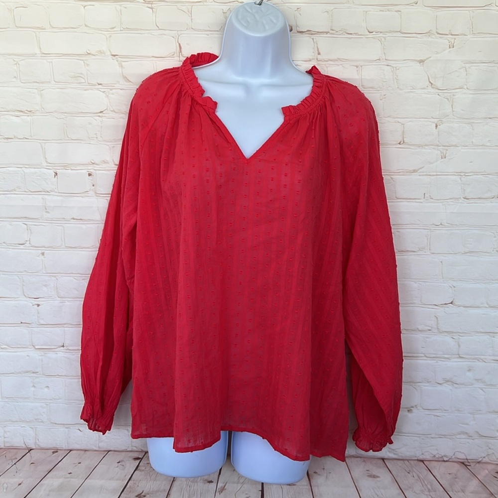 J. crew Factory novelty artist top Swiss dots size XL